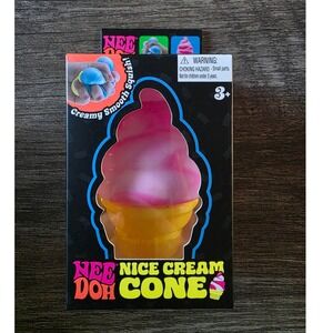 Schylling NeeDoh Nice Cream Cone Pink Swirl Squishy Fidget Sensory Toy BRAND NEW